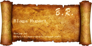 Blaga Rupert névjegykártya